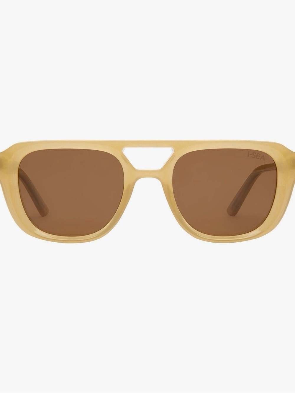 I-SEA Women's Cream Frame Brown Lens Sunglasses — Modern Keyhole Bridge